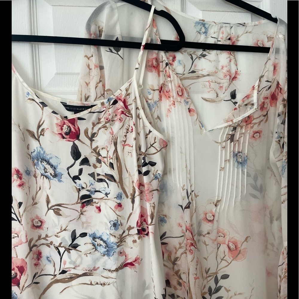 WHBM flora blouse with cami